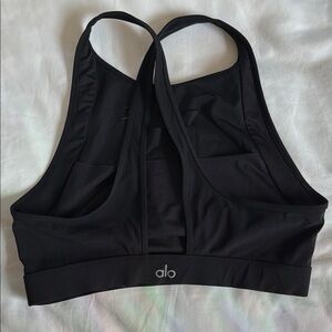 ALO Yoga Black Racerback Sports Bra with Wide Straps